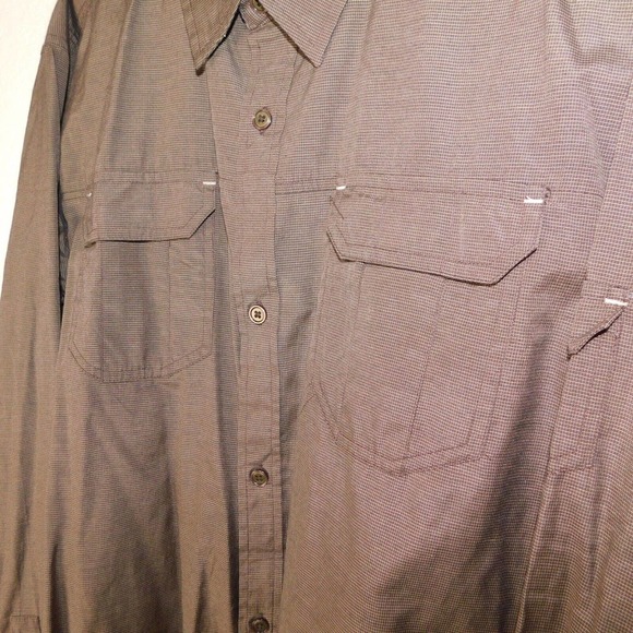 PrAna Shirt Adult XL Button Up Breathe Brown Long Sleeve Outdoor Lightweight - Picture 5 of 13